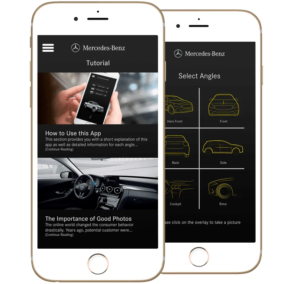 Mercedes Benz Application Screenshots